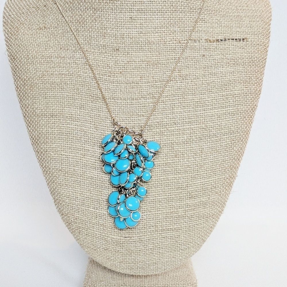 BR Turquoise Blue Grape Style Pendant Necklace